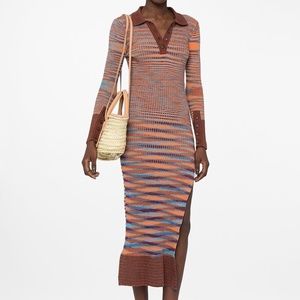 Jacquemus Zucca Ribbed Striped Cotton Dress
